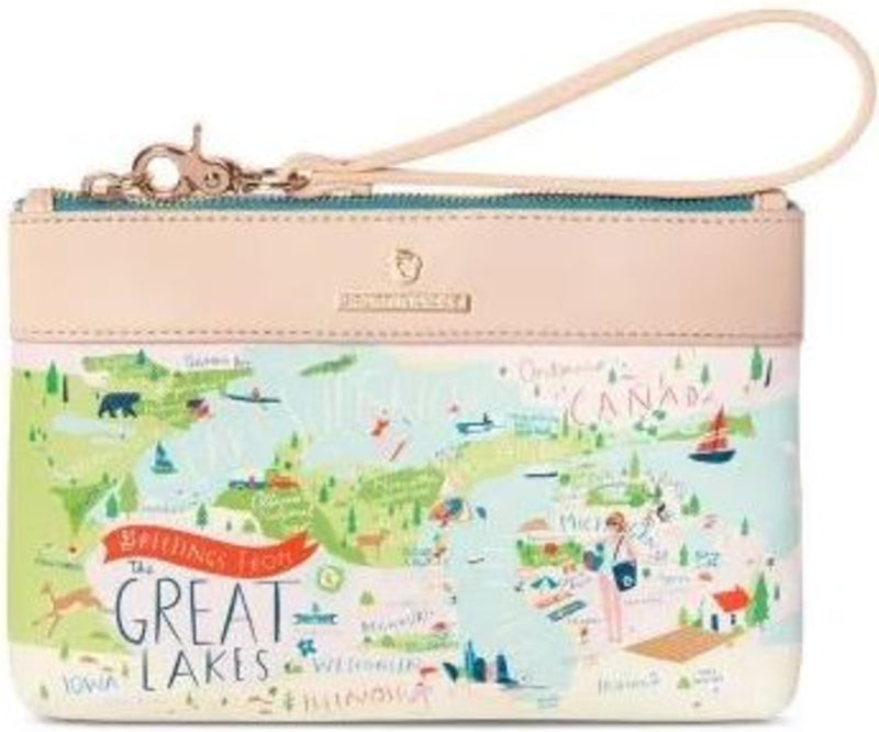 Great Lakes Linen-and-Leather Scout Wristlet